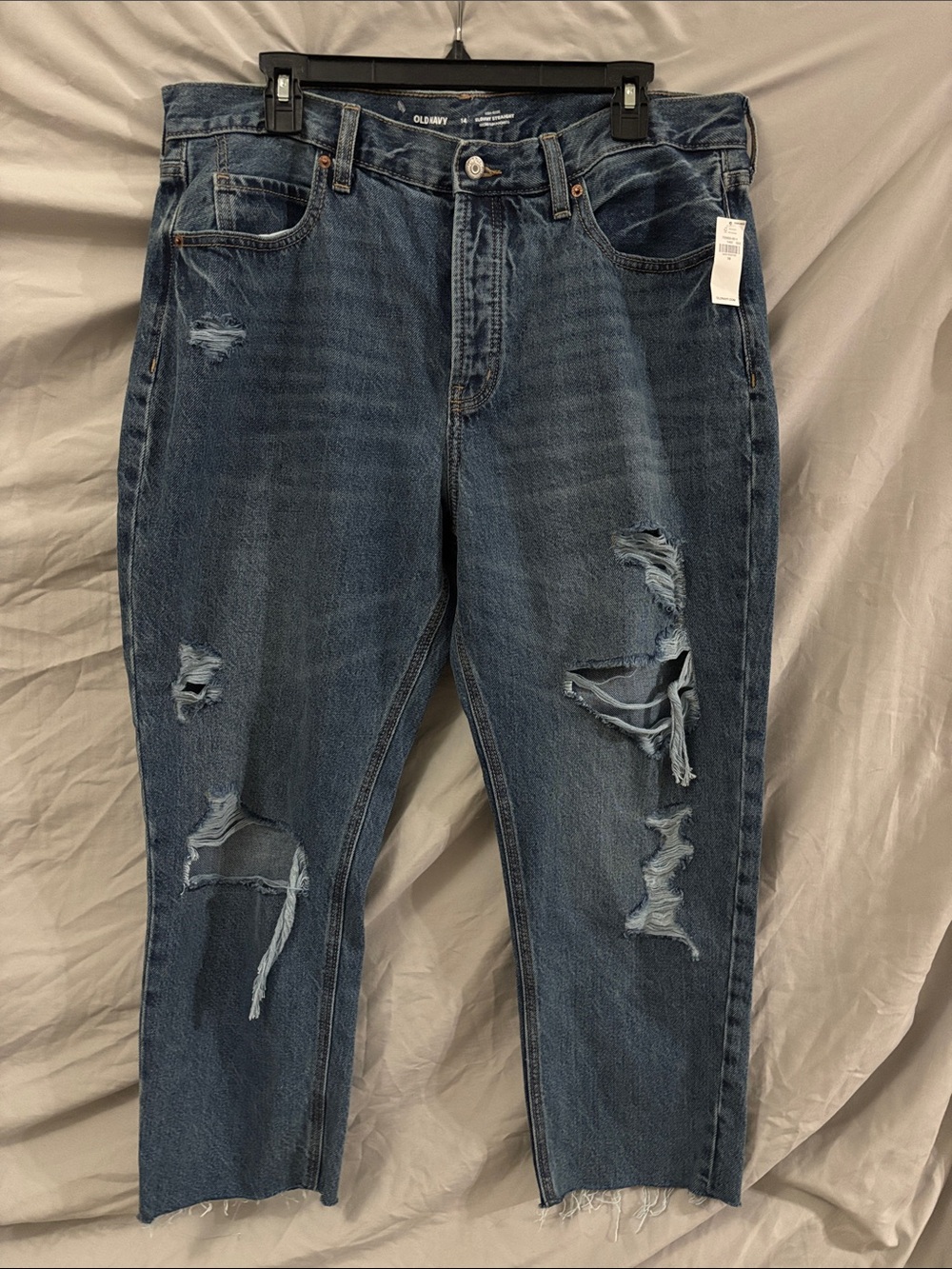 Old Navy High Rise Slouchy Straight Secret Slim Pockets Jeans size 14